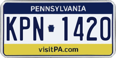 PA license plate KPN1420
