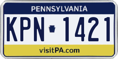 PA license plate KPN1421