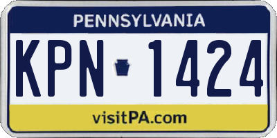 PA license plate KPN1424