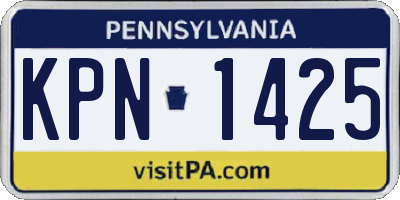 PA license plate KPN1425