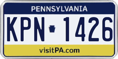 PA license plate KPN1426