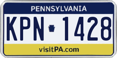 PA license plate KPN1428