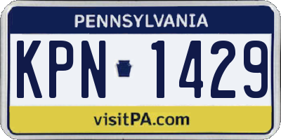 PA license plate KPN1429