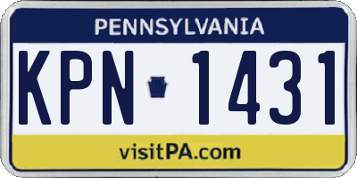 PA license plate KPN1431