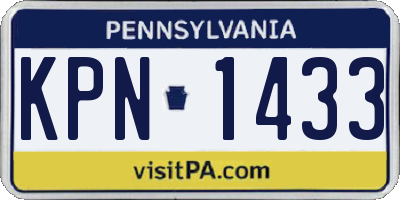 PA license plate KPN1433