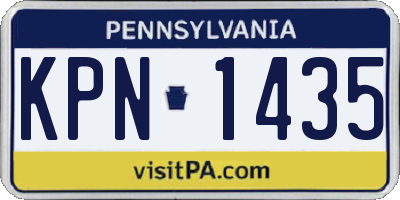 PA license plate KPN1435