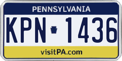 PA license plate KPN1436