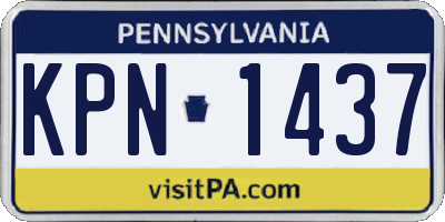 PA license plate KPN1437