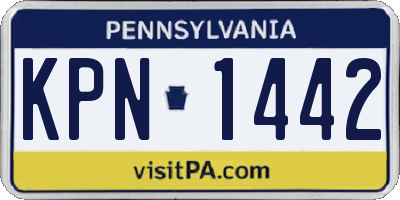 PA license plate KPN1442