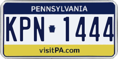 PA license plate KPN1444