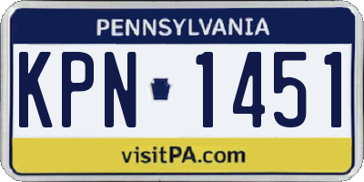 PA license plate KPN1451