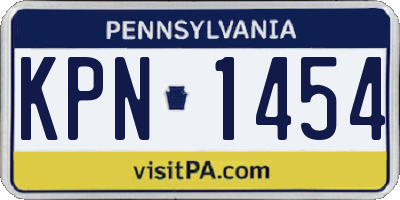 PA license plate KPN1454