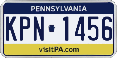 PA license plate KPN1456
