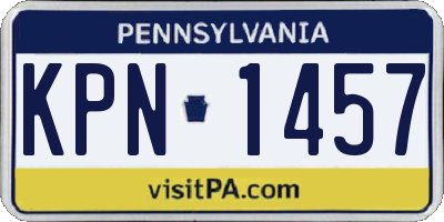 PA license plate KPN1457