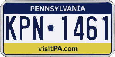 PA license plate KPN1461