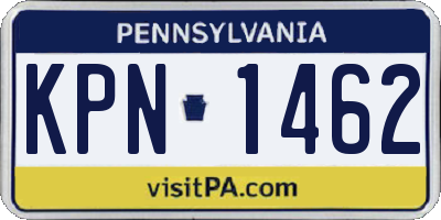 PA license plate KPN1462