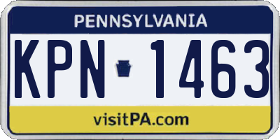 PA license plate KPN1463