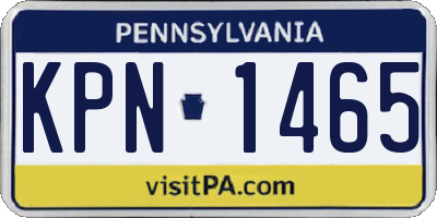 PA license plate KPN1465