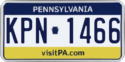 PA license plate KPN1466