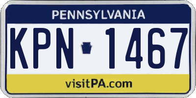 PA license plate KPN1467
