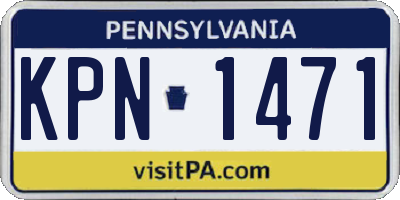 PA license plate KPN1471