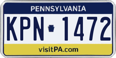 PA license plate KPN1472