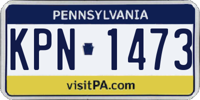 PA license plate KPN1473
