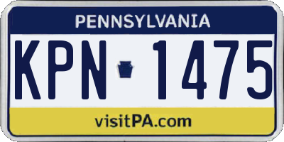 PA license plate KPN1475