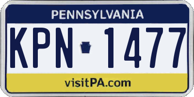 PA license plate KPN1477
