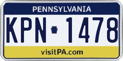 PA license plate KPN1478