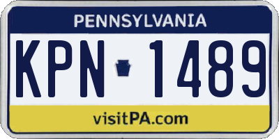 PA license plate KPN1489