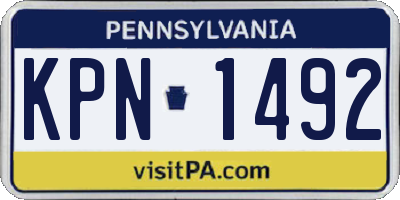 PA license plate KPN1492