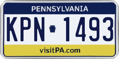 PA license plate KPN1493