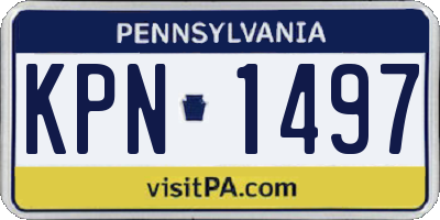 PA license plate KPN1497