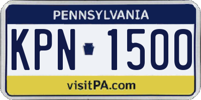 PA license plate KPN1500