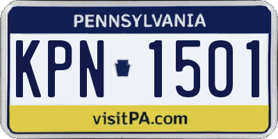 PA license plate KPN1501