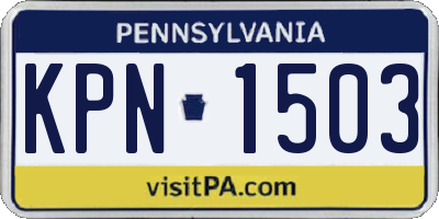 PA license plate KPN1503