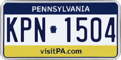 PA license plate KPN1504