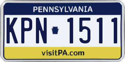 PA license plate KPN1511