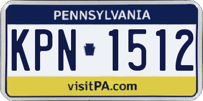 PA license plate KPN1512