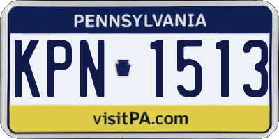 PA license plate KPN1513