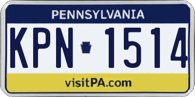 PA license plate KPN1514