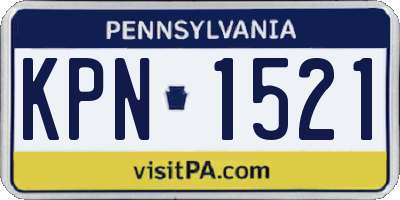 PA license plate KPN1521