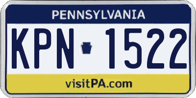 PA license plate KPN1522