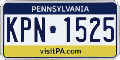 PA license plate KPN1525