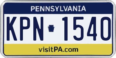 PA license plate KPN1540