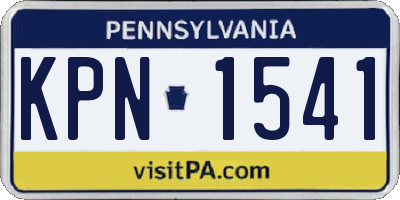 PA license plate KPN1541