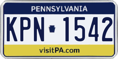PA license plate KPN1542