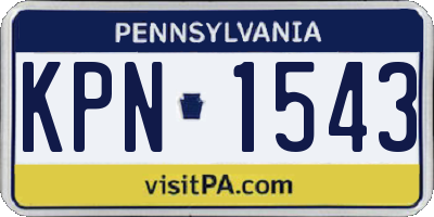PA license plate KPN1543