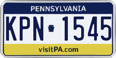 PA license plate KPN1545